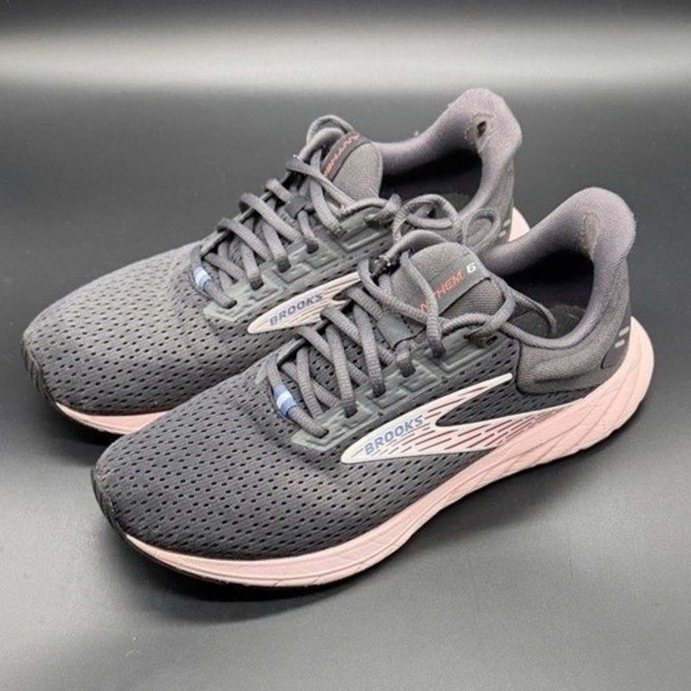 Brooks Running Shoes Womens 10 Anthem 6 Grey Pink DNA Cushioning Good